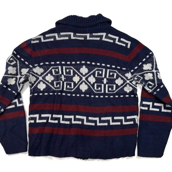 Vintage Dimension Milford Zip Cardigan Sweater Nordic Southwest Fair Isle Large - Picture 7 of 7
